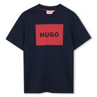Boys Navy Blue Logo T-Shirt , 5, hi-res