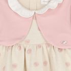 Baby Girls Pink & Beige Embroidered Dress, 1, hi-res