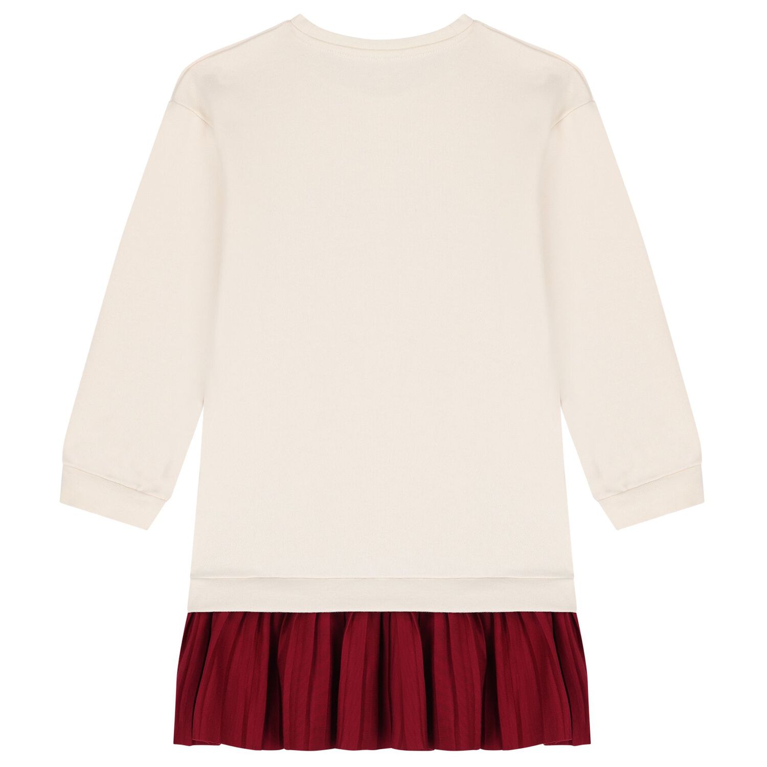 Girls Ivory & Red Logo Dress, 1, hi-res