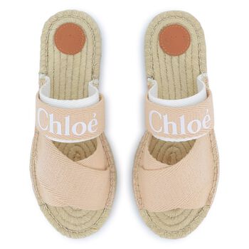Girls Pink & Beige Logo Sliders