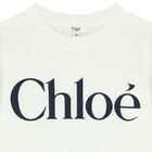 بلوزة بيضاء بأكمام طويلة بشعار للبنات, 2, hi-res