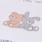 White Cotton Bear Print Baby Swaddle Blanket, 1, hi-res