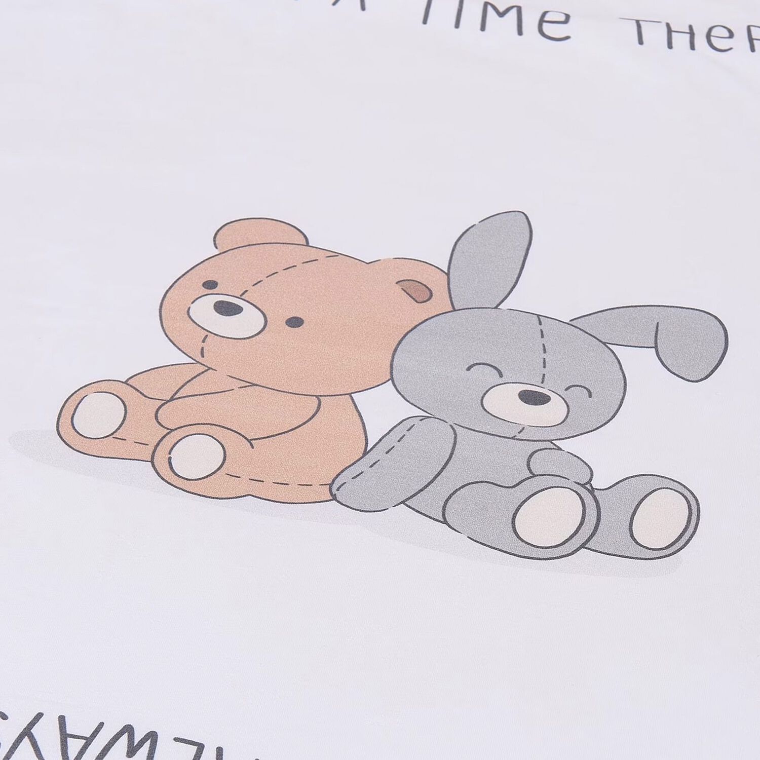 White Cotton Bear Print Baby Swaddle Blanket, 1, hi-res