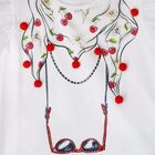 Girls White Printed Tops, 1, hi-res