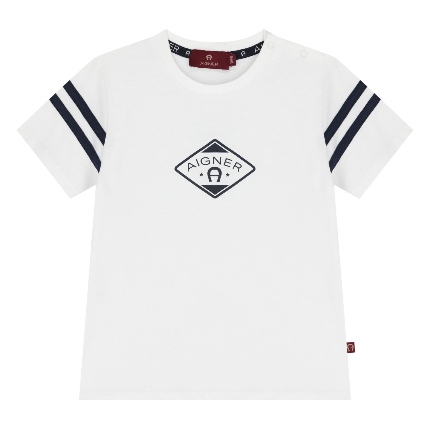 Younger Boys White Logo T-Shirt , 1, hi-res