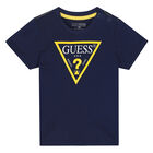 Boys Navy Logo T-Shirt, 4, hi-res