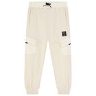 Boys Ivory Cargo Joggers, 1, hi-res