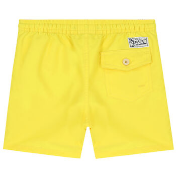 Boys Yellow Polo Bear Swim Shorts