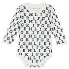 Baby Boys White & Navy Blue Logo Bodysuits (3-Pack), 1, hi-res
