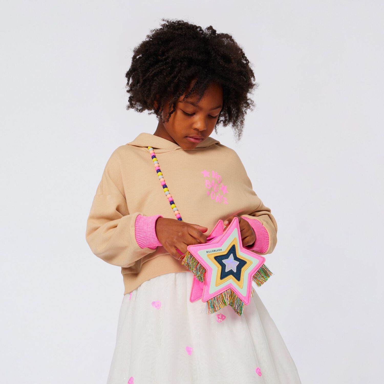 Girls Pink Star Bag, 1, hi-res