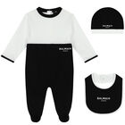 Black & White Logo Babygrow Gift Set, 1, hi-res