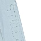 بنطلون جينز باللون الأزرق بشعار للبنات, 1, hi-res