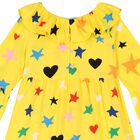 فستان بطبعة النجمة باللون الأصفر للبنات, 1, hi-res
