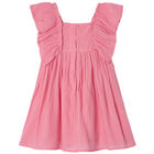 Girls Pink Cotton Dress, 1, hi-res
