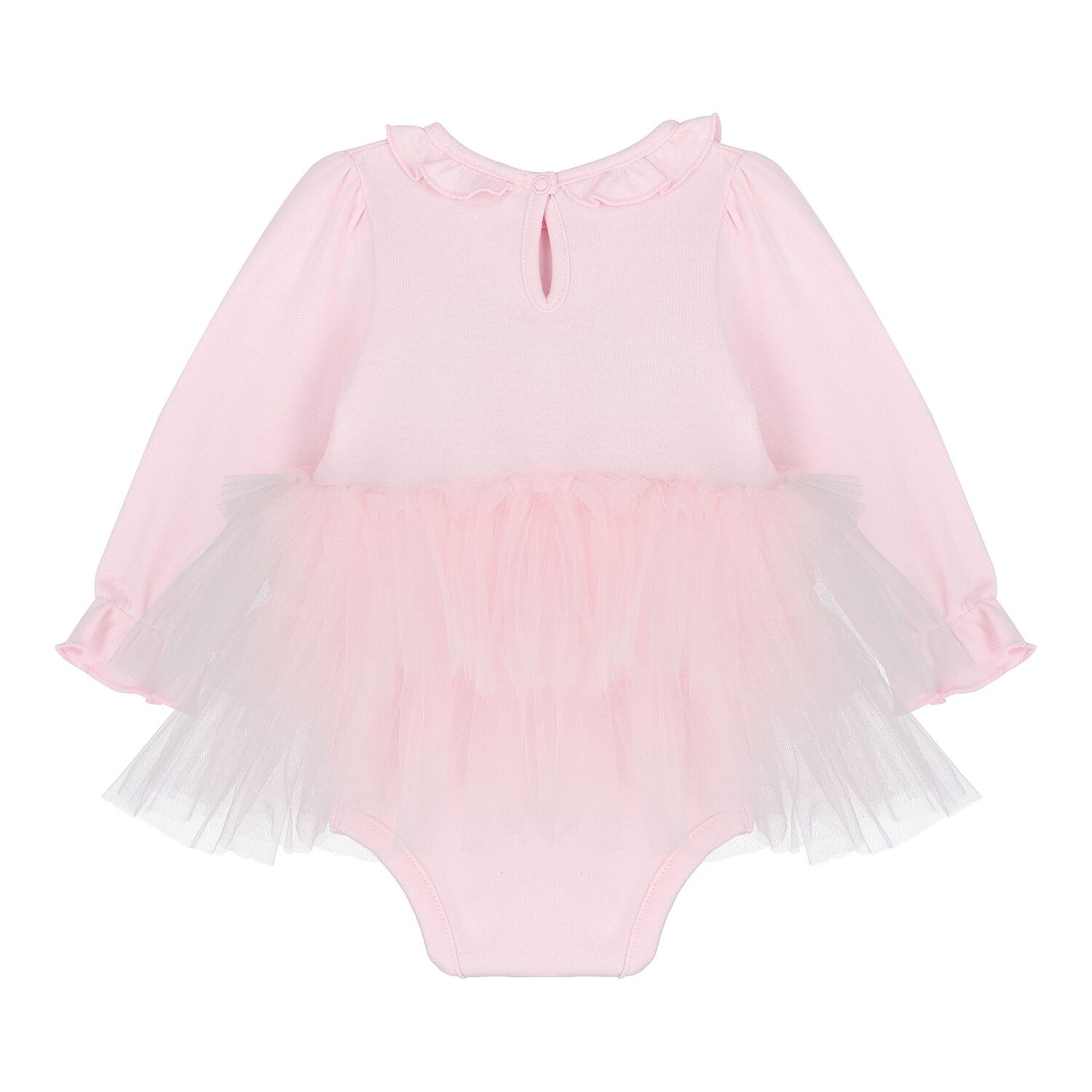 Baby Girls Pink Bow Tulle Dress Set , 2, hi-res