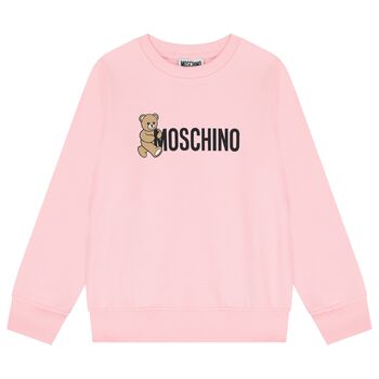 Girls Pink Teddy Bear Logo Sweatshirt