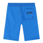 Boys Blue Logo Shorts, 1, hi-res