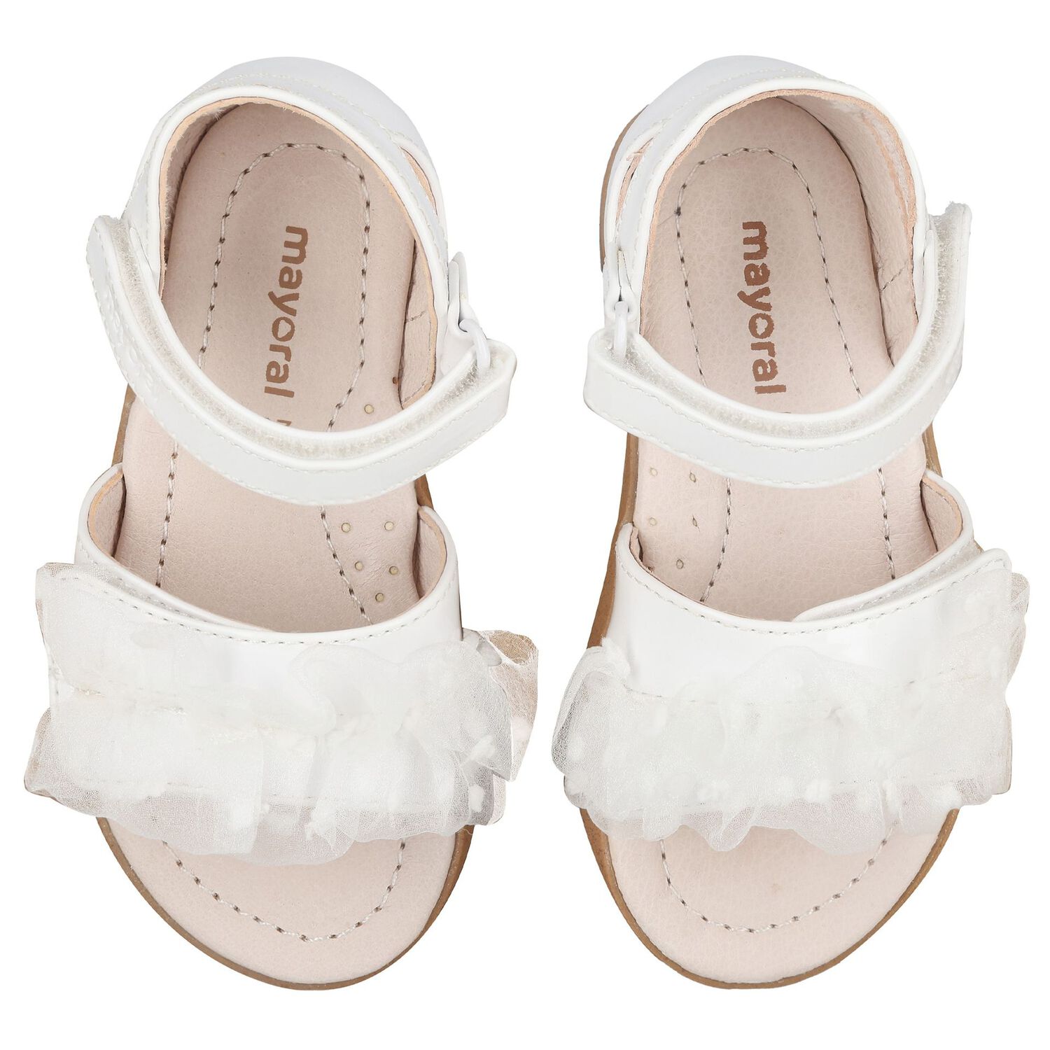 Girls White Patent Sandals, 1, hi-res image number null