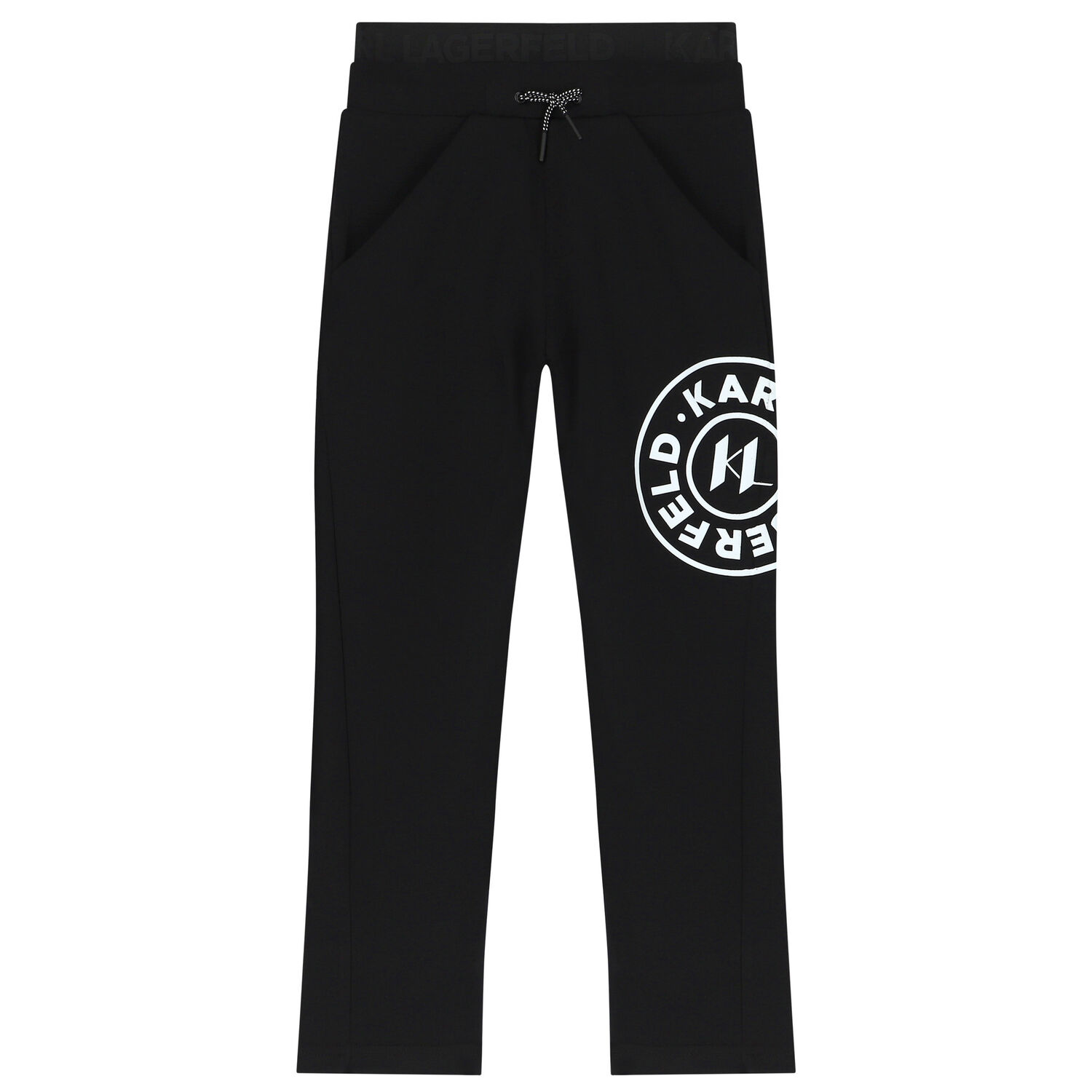 Girls Black Logo Joggers, 1, hi-res