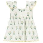 Younger Girls Ivory Daisy Dress Set, 1, hi-res