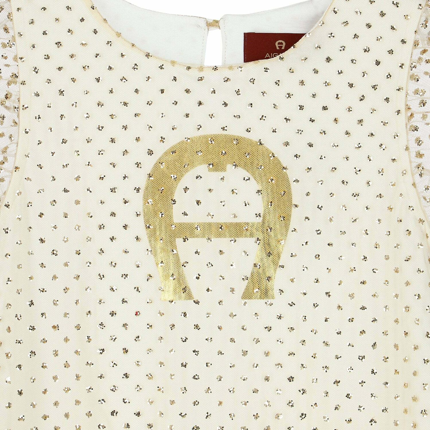 فستان تول بالشعار باللون الذهبى , 1, hi-res image number null