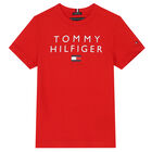 تيشيرت بالشعار باللون الأحمر للأولاد, 2, hi-res