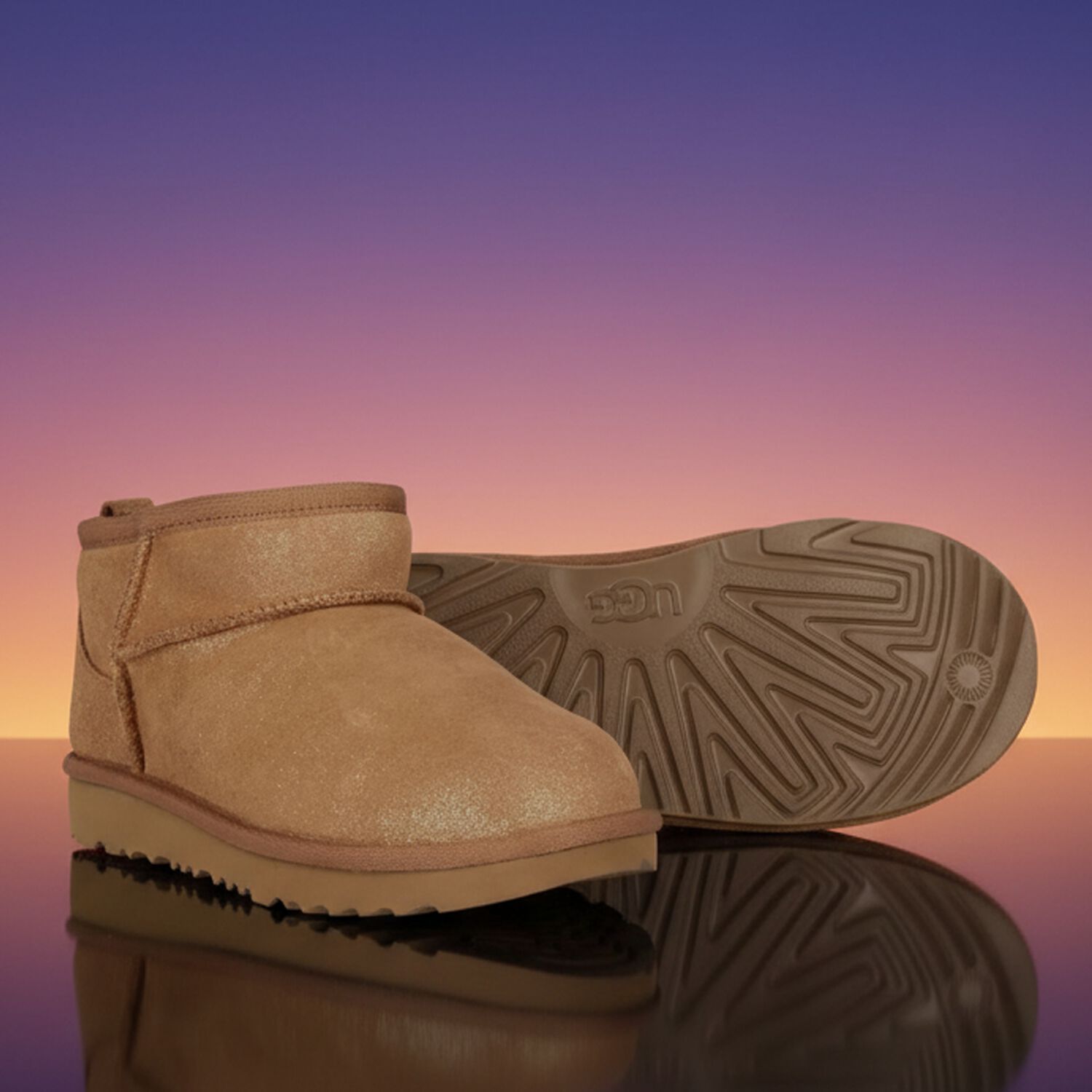 Girls Beige Classic Ultra Mini Suede Boots , 1, hi-res