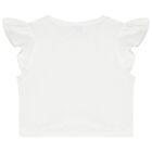 Girls White & Blue Zigzag Shorts Set, 3, hi-res