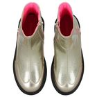 Girls Gold Faux Leather Ankle Boots, 1, hi-res