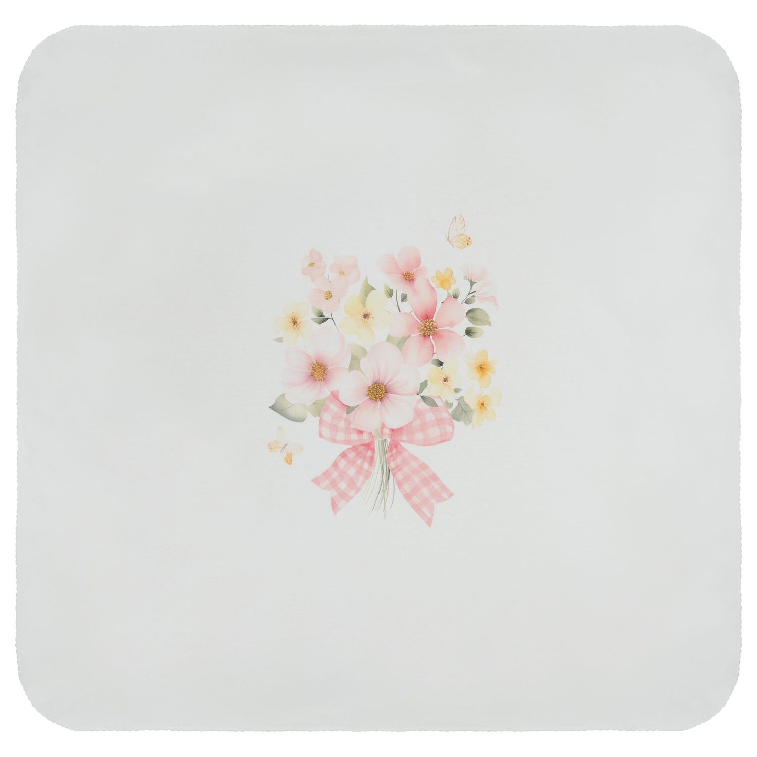 Baby Girls White & Pink Floral Blanket Set , 1, hi-res