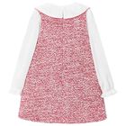 Girls White & Red Bow Dress, 1, hi-res