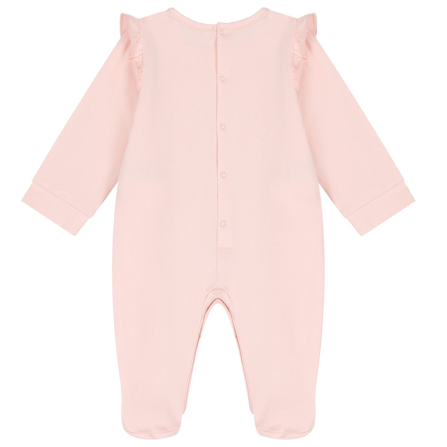 Baby Girls Pink Logo Ruffled Babygrow, 2, hi-res