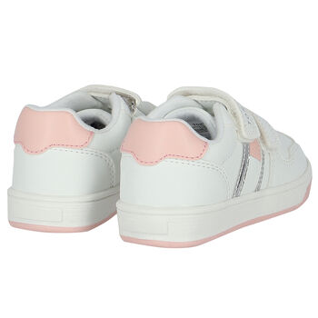 Girls White Logo Trainers