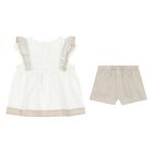 Younger Girls Ivory & Beige Dress Set, 1, hi-res