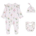 Baby Girls Pink Floral Babygrow Set, 1, hi-res