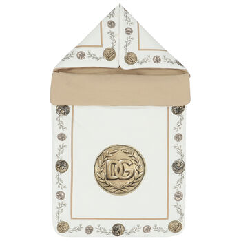 White & Beige Coin Logo Baby Nest