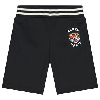 Boys Black Tiger Logo Shorts