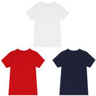 Boys Navy, Red & White Logo T-Shirts ( 3-Pack ), 1, hi-res