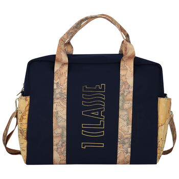 Navy Blue & Beige Logo Changing Bag