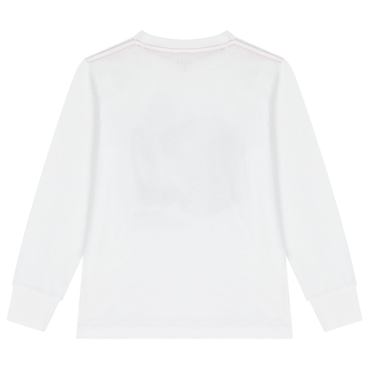 Boys White Logo Long Sleeve Top, 1, hi-res