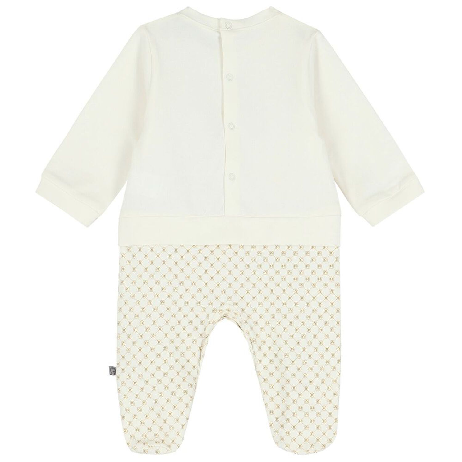 Ivory & Gold Logo Babygrow Set, 1, hi-res