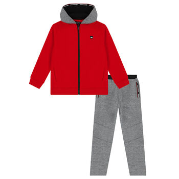Boys Red & Grey Tracksuit