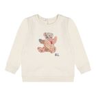 Baby Girls Beige Patchwork Bear Tracksuit, 1, hi-res