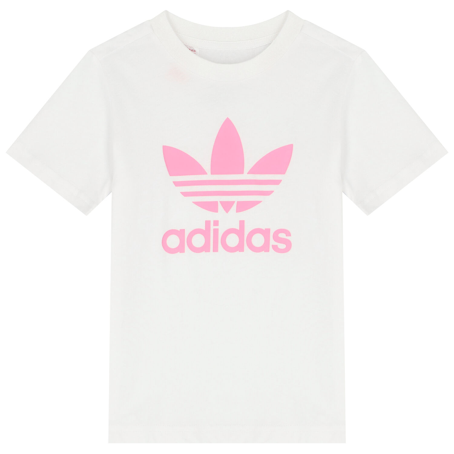 طقم شورت بنات بالشعار باللون الأبيض والوردي, 3, hi-res