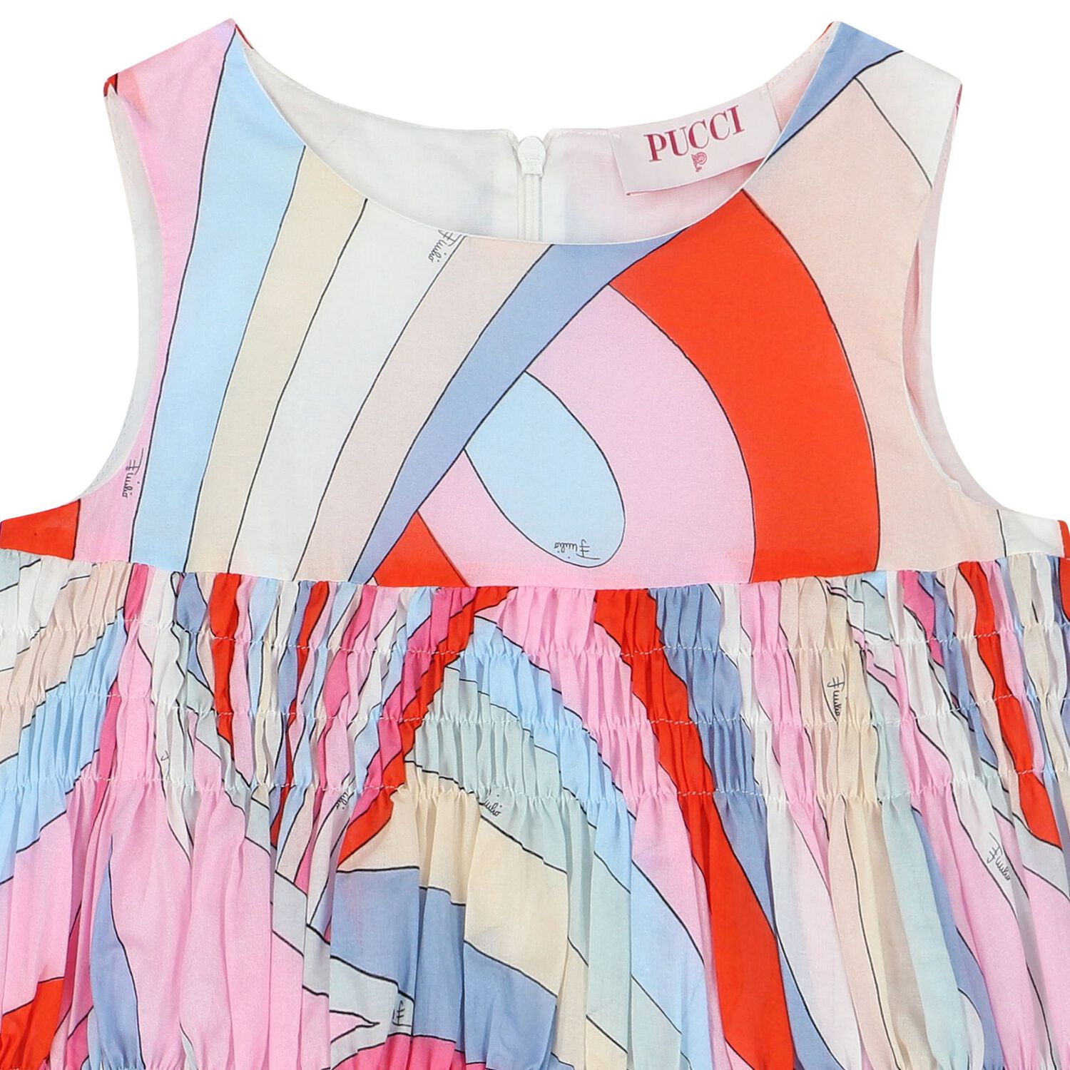 فستان بنات بطيات متعدد الألوان, 1, hi-res