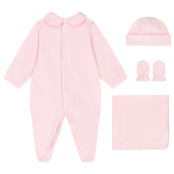 Baby Girls Pink Teddy Bear Babygrow Gift Set