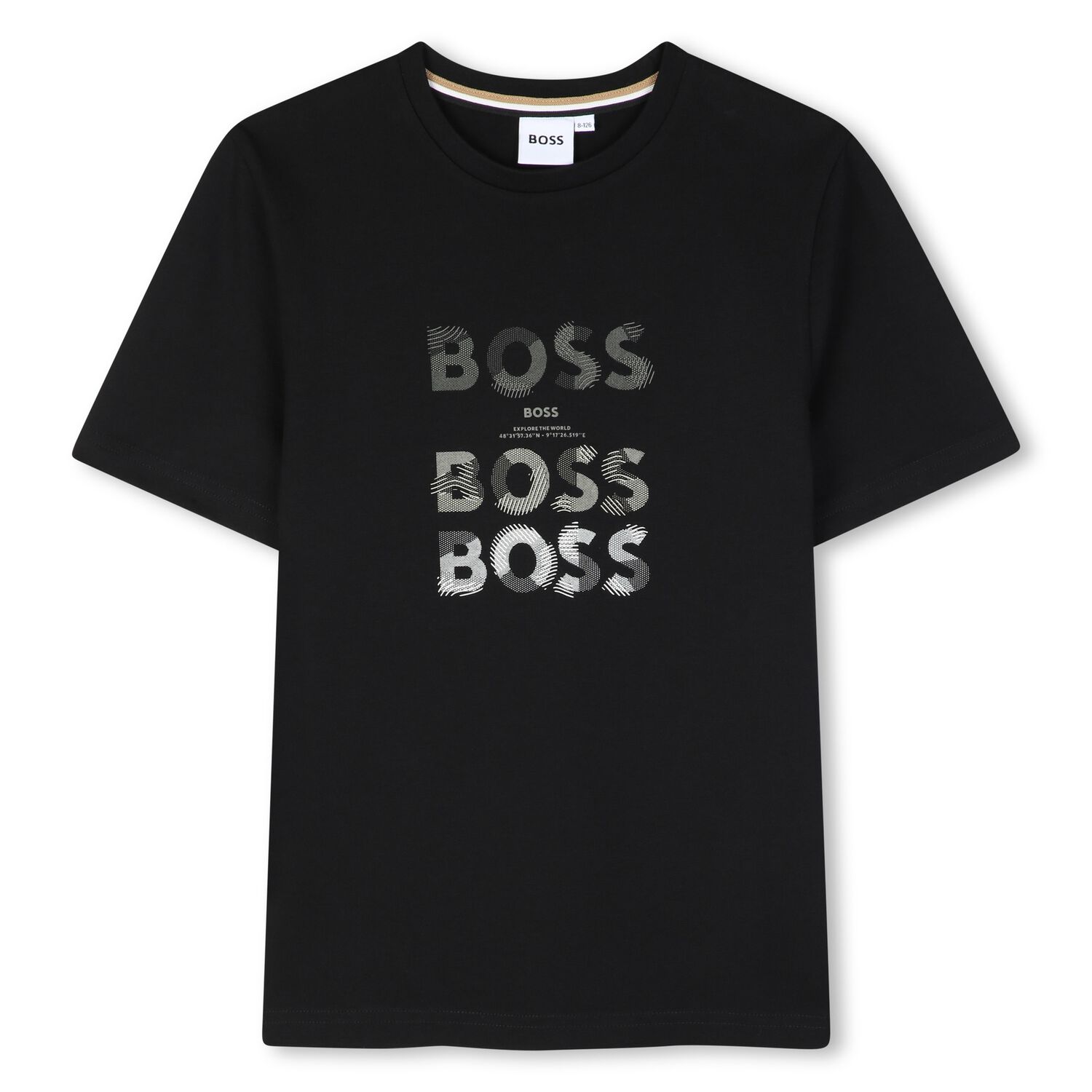 Boys Black Logo T-Shirt, 1, hi-res
