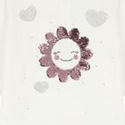 Girls Ivory Embellished Sequin Long Sleeve Top, 1, hi-res