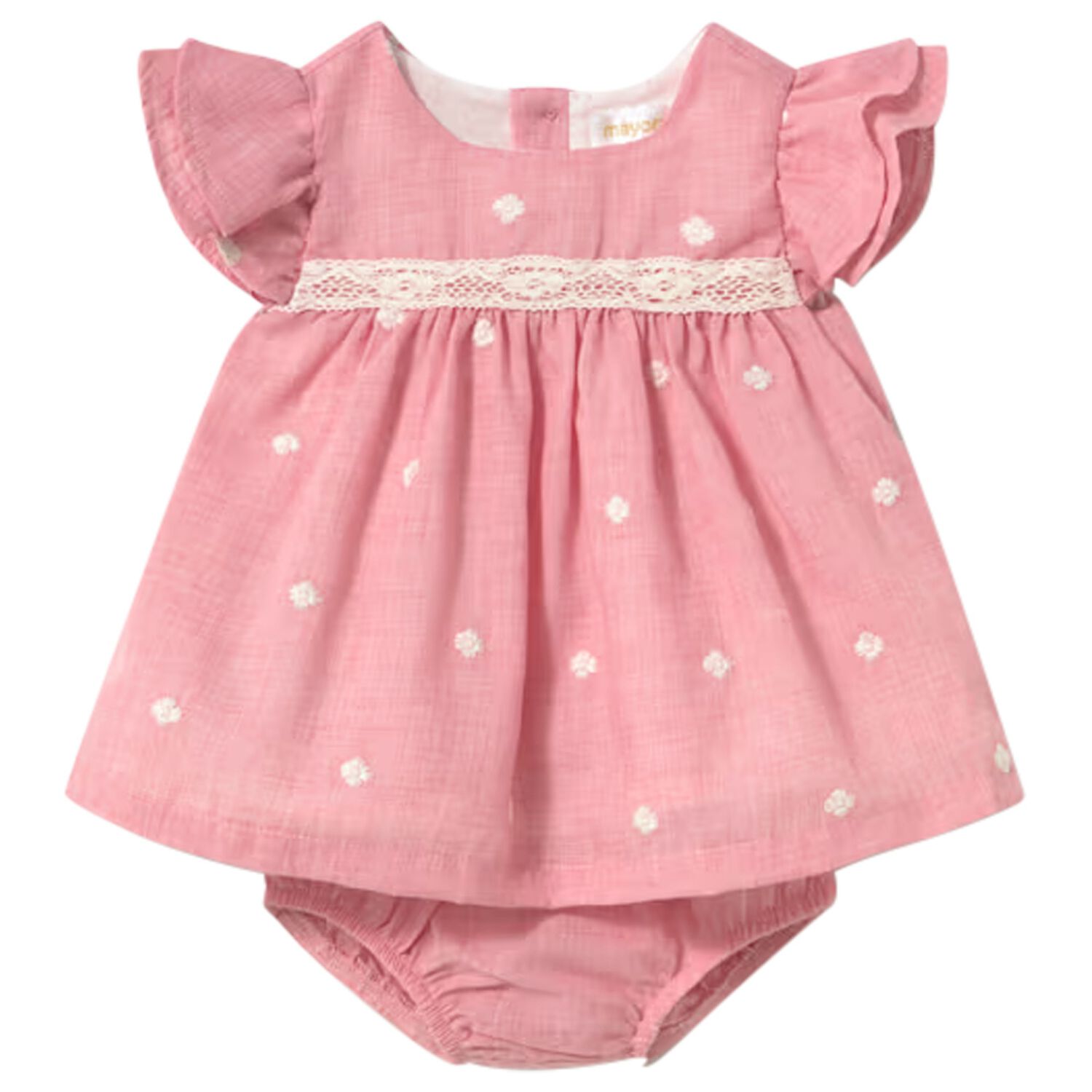 Baby Girls Pink Embroidered Floral Dress Set, 2, hi-res