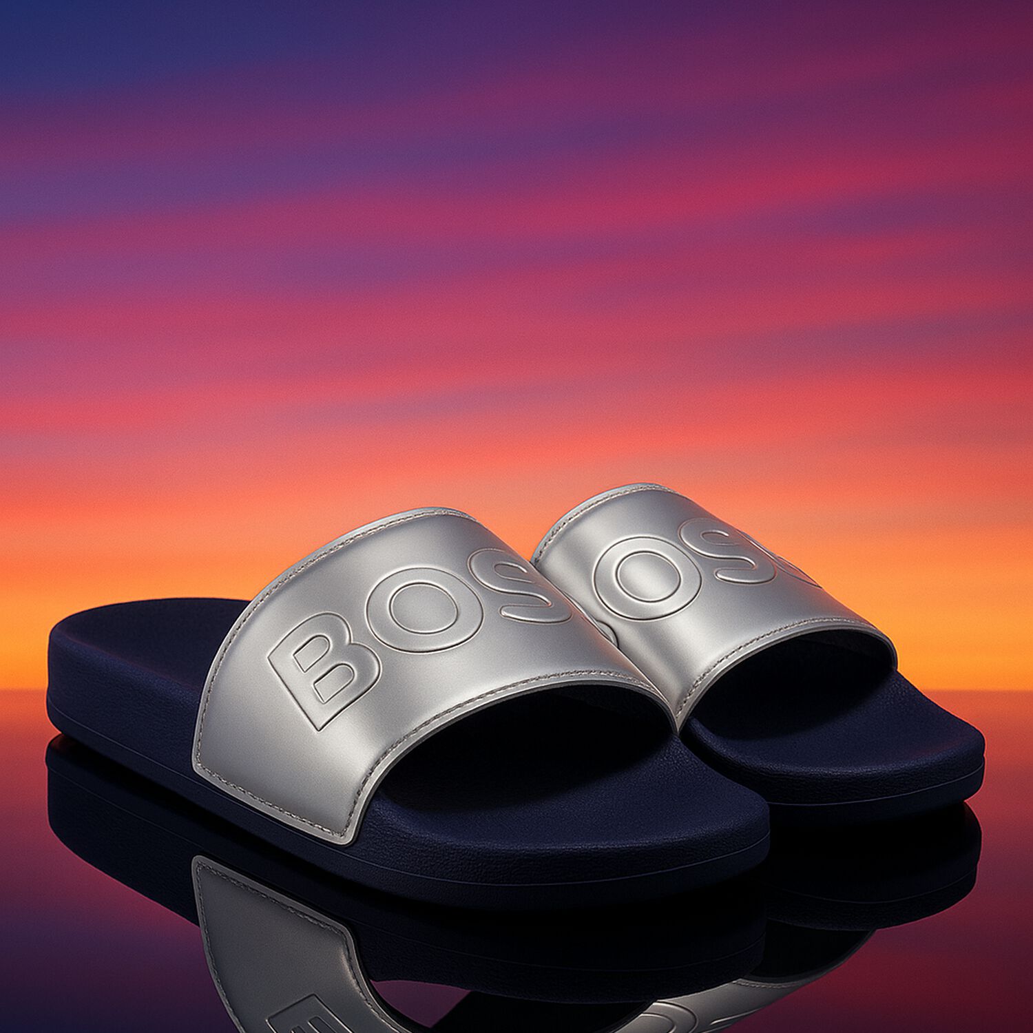 Girls Silver Logo Sliders, 1, hi-res image number null